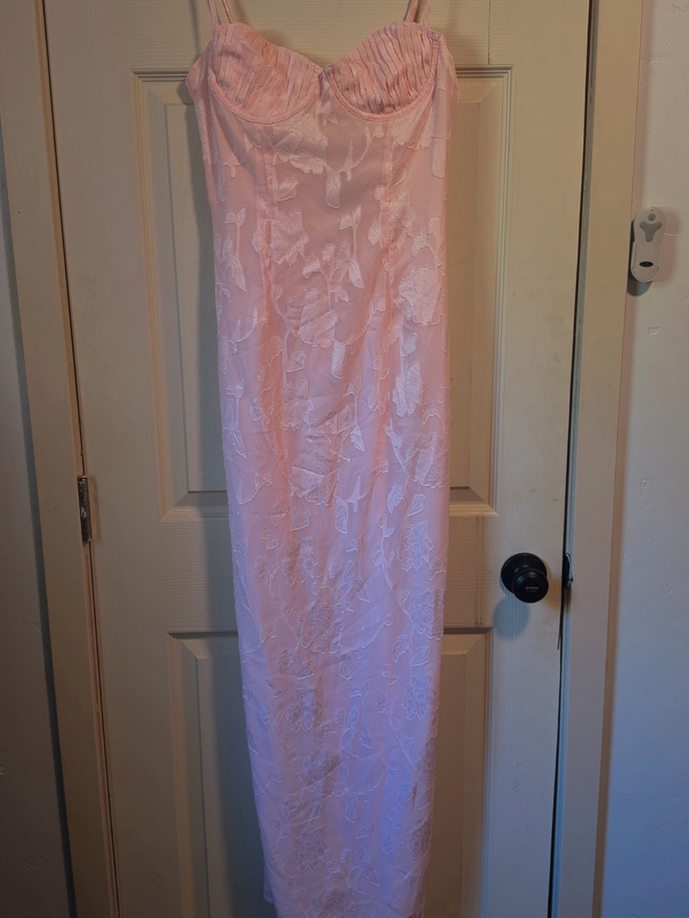 White Fox Boutique Baby Pink Lace-Trim Slip Dress NWT